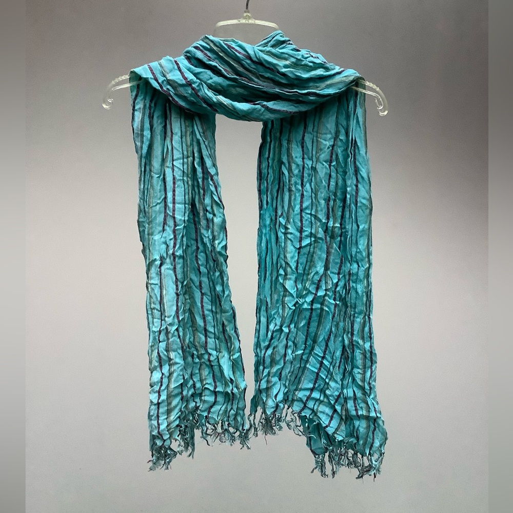 Crinkle Cotton Scarf with Tassels